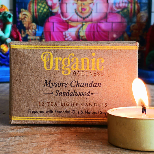 These organic tealight candles are lovingly hand-poured, using natural soy wax. Soy wax is a renewable resource that's not only toxin free but has a long burn time. The lead-free cotton wicks add to their eco-friendly composition. Gently infused with the exquisite fragrance of natural Sandalwood essential oil, these candles are sure to brighten up your spirits.