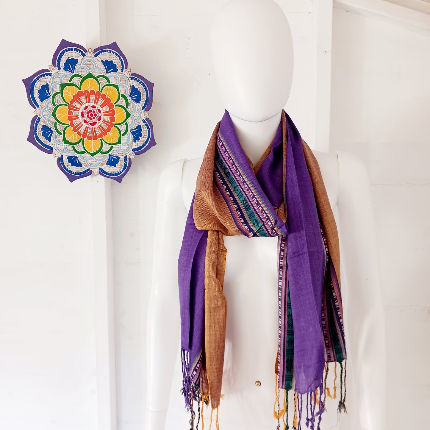 Capture the spirit of Varanasi with these vibrant Varanasi scarves. Adorned in striking shades of colour, these scarves embody the cultural richness and spiritual energy of the city. 