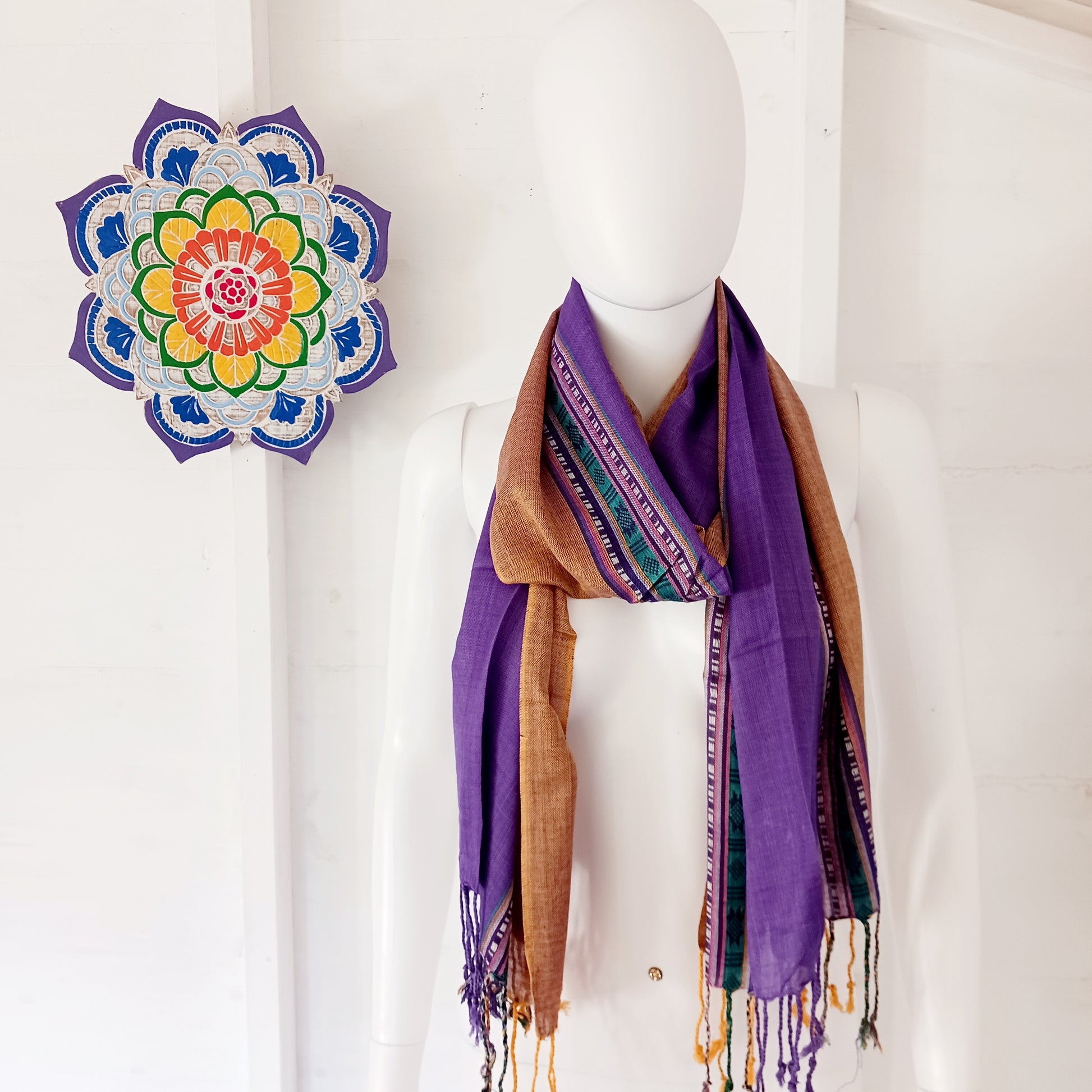 Capture the spirit of Varanasi with these vibrant Varanasi scarves. Adorned in striking shades of colour, these scarves embody the cultural richness and spiritual energy of the city. 