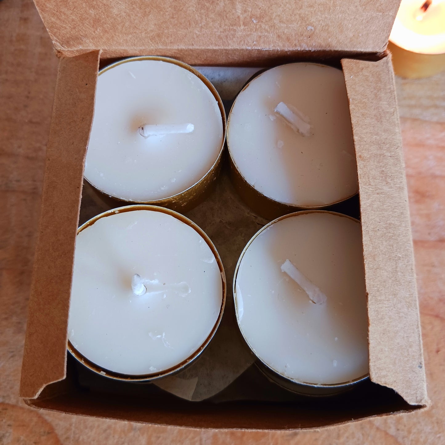 These organic tealight candles are lovingly hand-poured, using natural soy wax. Soy wax is a renewable resource that's not only toxin free but has a long burn time. The lead-free cotton wicks add to their eco-friendly composition. Gently infused with the exquisite fragrance of natural Sandalwood essential oil, these candles are sure to brighten up your spirits.