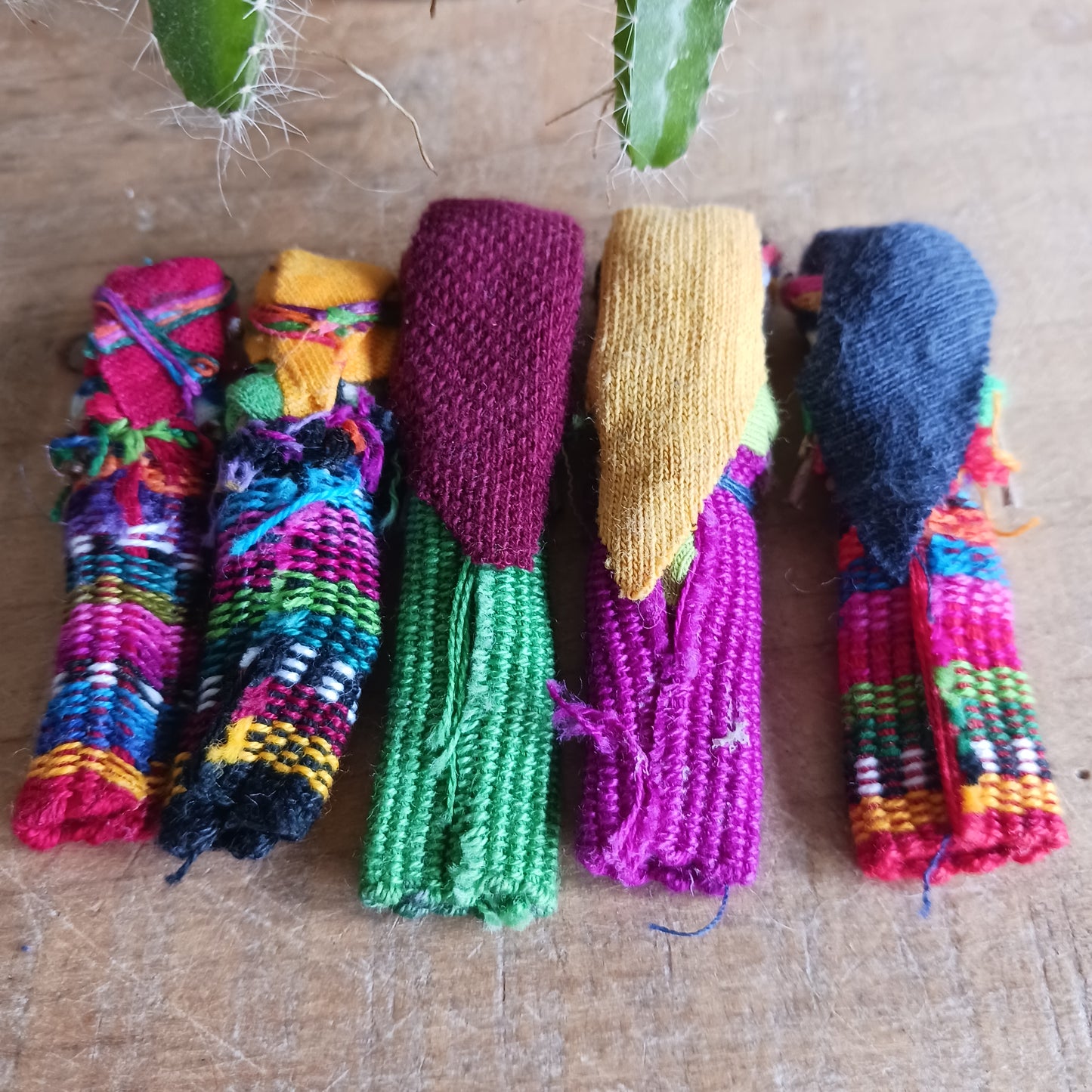 Ease your worries the traditional Guatemalan way with these charming handmade Worry People. In the highland villages of Guatemala, children and adults alike share their worries with tiny worry dolls before bedtime, placing them under their pillow so the worries disappear by morning.
