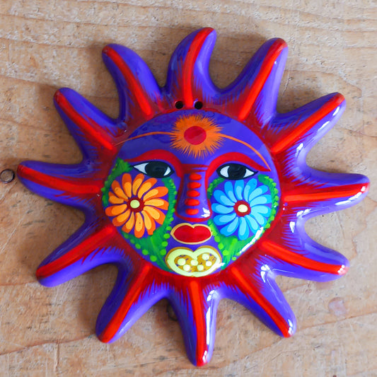 Add a burst of colour with this vibrant, hand-painted Xalitla wall plaque. Traditional Mexican folk art with a glossy finish and easy hanging design.