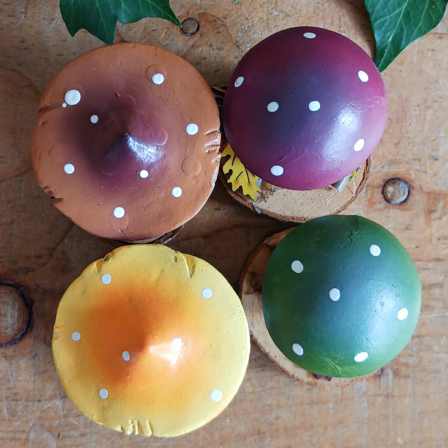 Add a whimsical touch to your home with these charming folk art mushroom cottages. Perfect for all occasions, these handcrafted ornaments are made from high-quality polystone and wood, featuring delightful details and a rustic base made from natural wood slices. Whether placed on a shelf, desk, or windowsill, these miniature cottages bring warmth and personality to any space. Ideal for gifting or as a unique addition to your home décor collection.