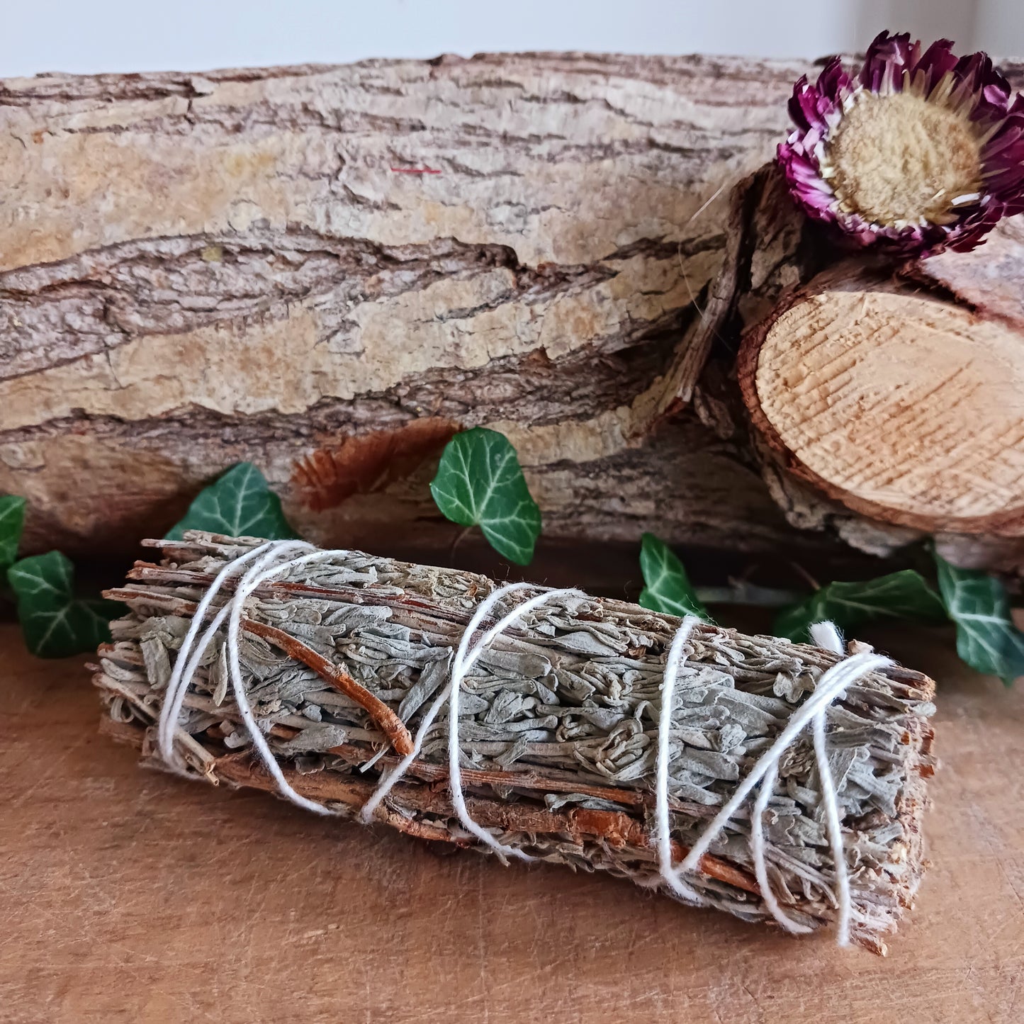 Bring balance, clarity, and positive energy into your space with our Blue Sage Smudge Stick (10cm). Traditionally used in cleansing rituals, Blue Sage—often referred to as Grandmother Sage—has long been valued for its ability to purify environments and promote calm, peaceful energy.