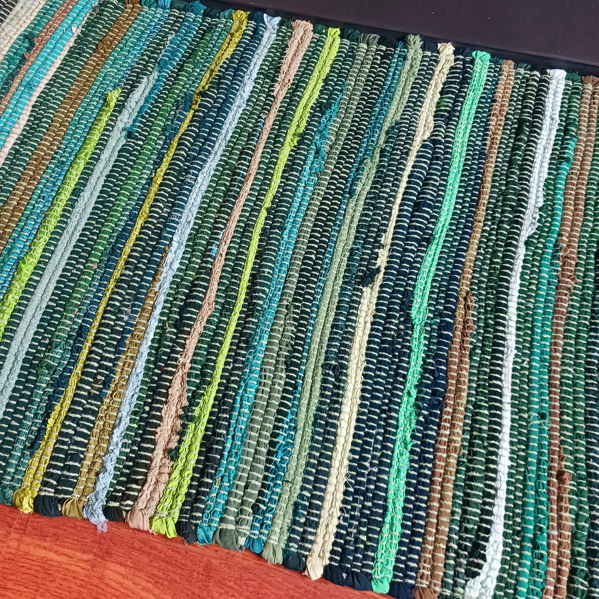 Enhance your living space with this premuim quality rag rug.  Whether used in kitchens, bathrooms, or even as a decorative accent in bedrooms and living rooms, the natural green tones will bring a sense of serenity and freshness to any environment.