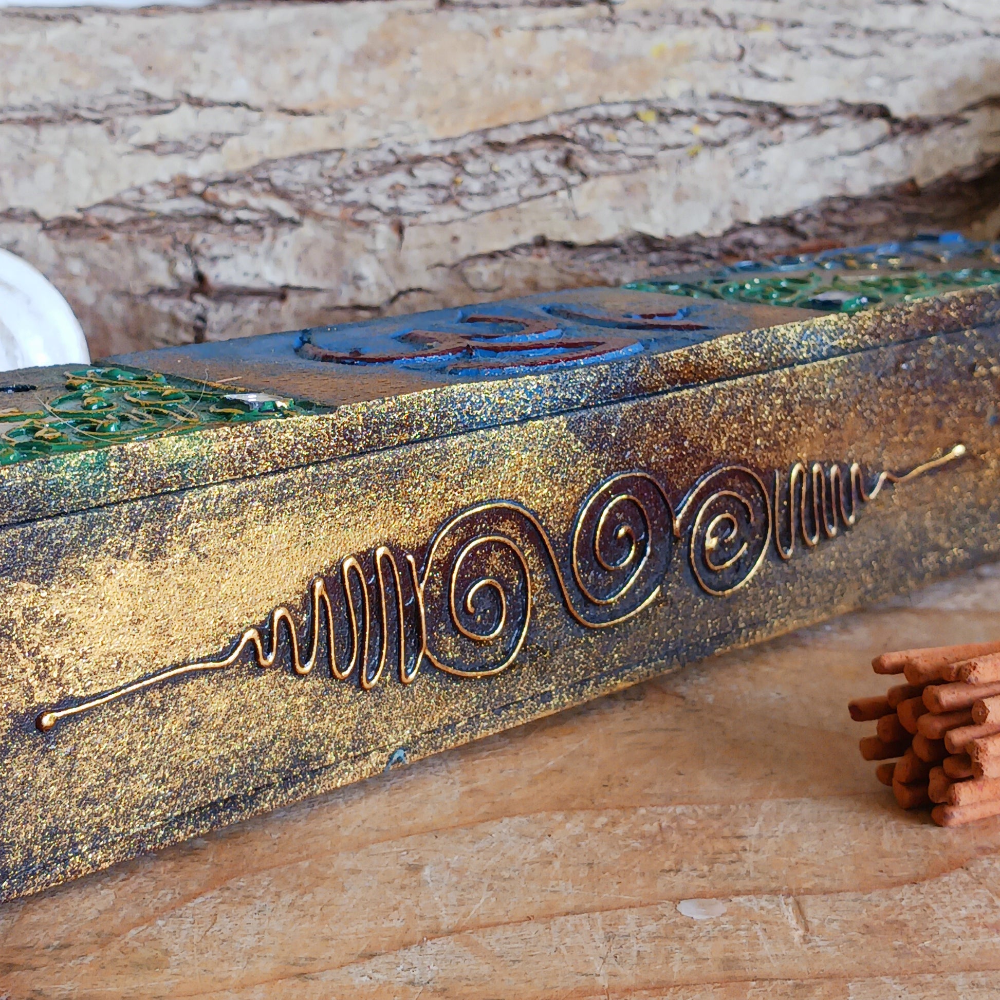 This unique incense stick holder is perfect to catch the ash from your favourite incense. It has been handmade from responsibly sourced wood, skillfully carved and decorated with a centre OM symbol.