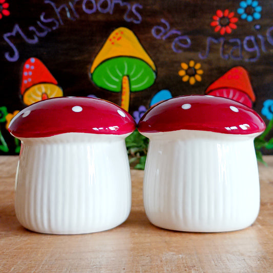 Bring a touch of woodland wonder to your dining table with these adorable mushroom-shaped salt and pepper shakers. Each piece is beautifully crafted to capture the charm of a forest fairy tale, turning every meal into an enchanted feast.