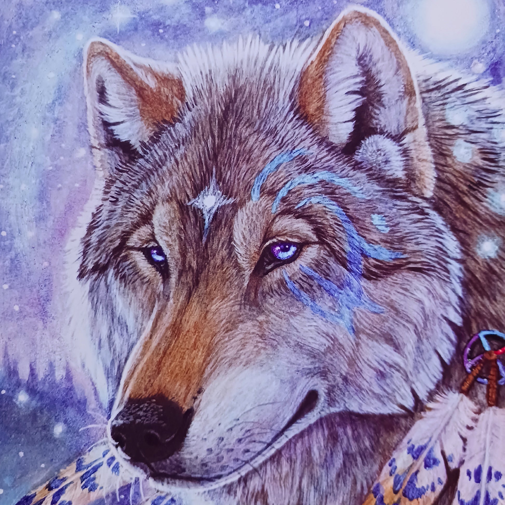 Mystic Spirit Friendship and encouragement greetings card.&nbsp; The message inside reads:

May wisdom guide you, the love of many protect you, and the light of heaven surround you.