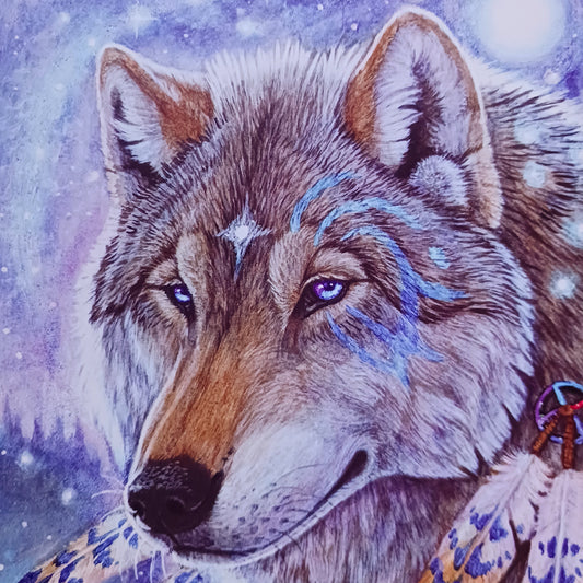 Mystic Spirit Friendship and encouragement greetings card.&nbsp; The message inside reads:

May wisdom guide you, the love of many protect you, and the light of heaven surround you.
