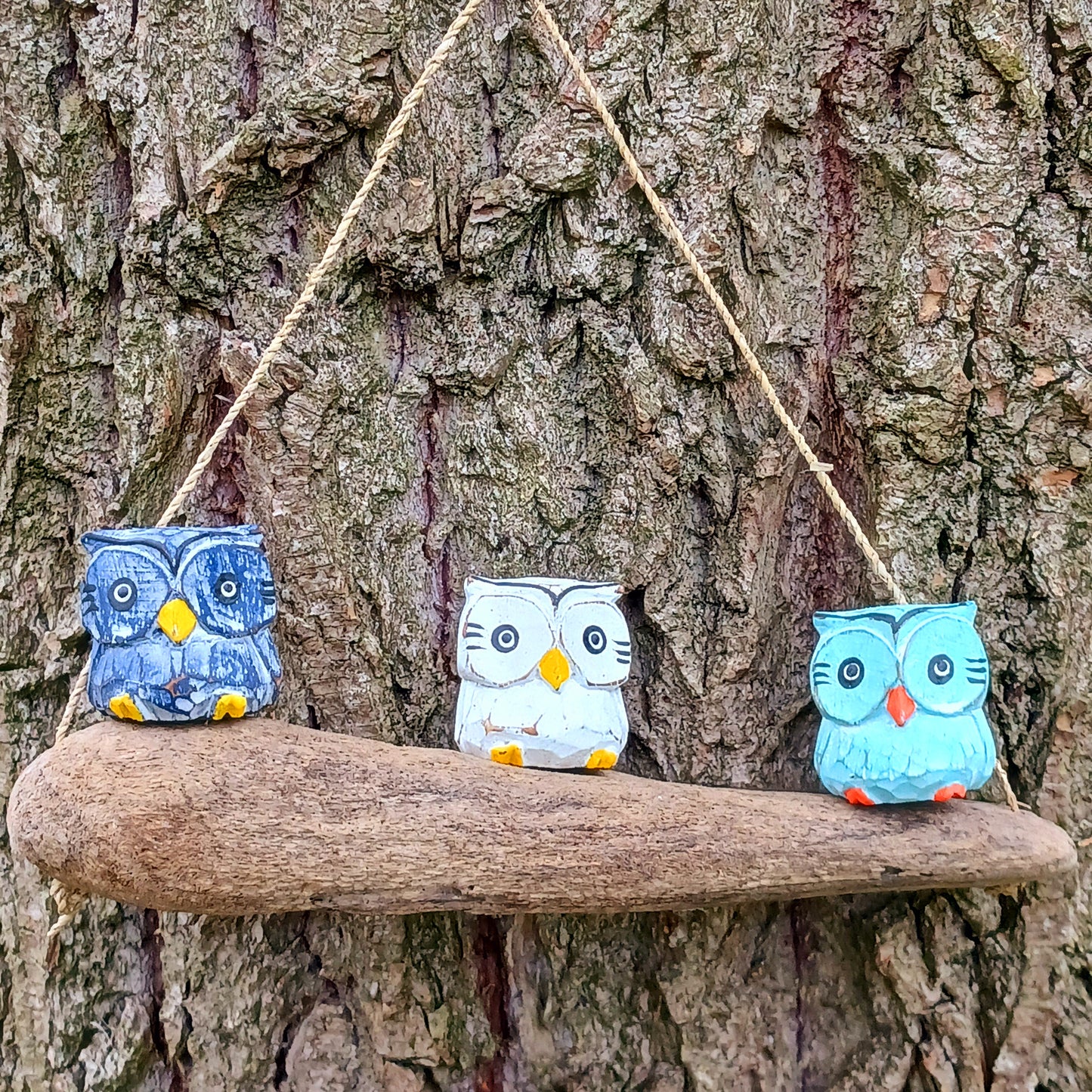 Bring a touch of woodland charm to your home with this Handmade Owl Set, beautifully hand-carved and perched on natural driftwood. These wise little birds add rustic warmth and organic character to any living space.