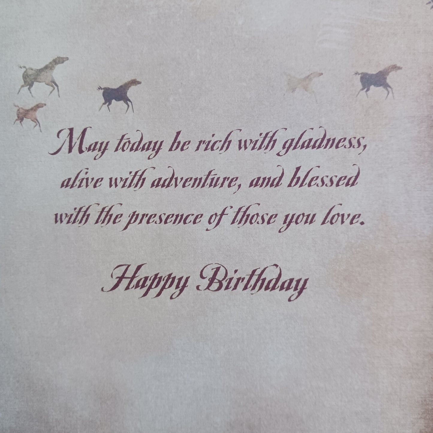 Beautifully intricate Native American Wolf Birthday Card.