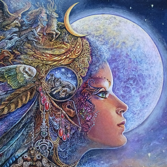 This beautiful greetings card entitled "Diana" is designed by Josephine Wall. The card is blank inside for you to write your own message. Each envelope is decorated with pretty artwork too.  Perfect for any occasion.