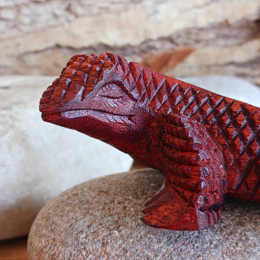Bring the character of one of the world's most fascinating reptiles into your home with this beautifully hand carved wooden Komodo dragon figurine from Bali.
