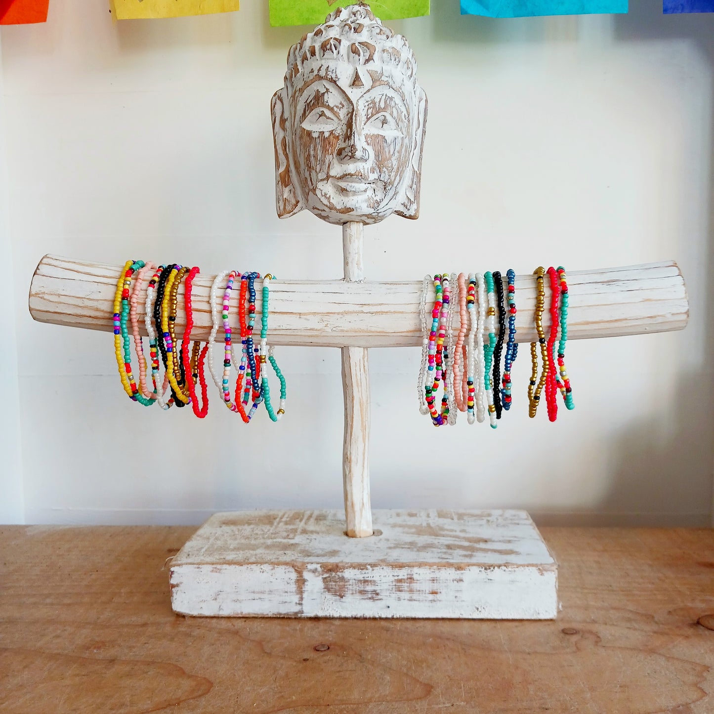 Celebrate peace, love and connection with these classic Love Bead Bracelets, inspired by the free-spirited style of the 1960s. Traditionally gifted as a symbol of unity and goodwill, love beads became iconic during the peace movement and remain a timeless expression of positivity today.