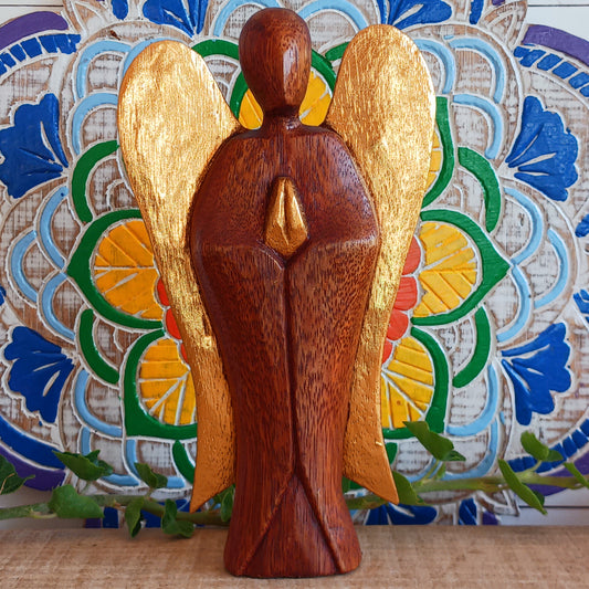 Hati-Hati Angels make beautiful, cultural and caring gifts. Every angel has been carefully carved by hand, sun dried, finished, polished and painted by artisans in rural areas, Hati-hati is a common Indonesian word meaning take care. These angels are simply designed to bring love and caring to all who hold them. Remember as you pass this angel on to smile and say “Hati-Hati!”.