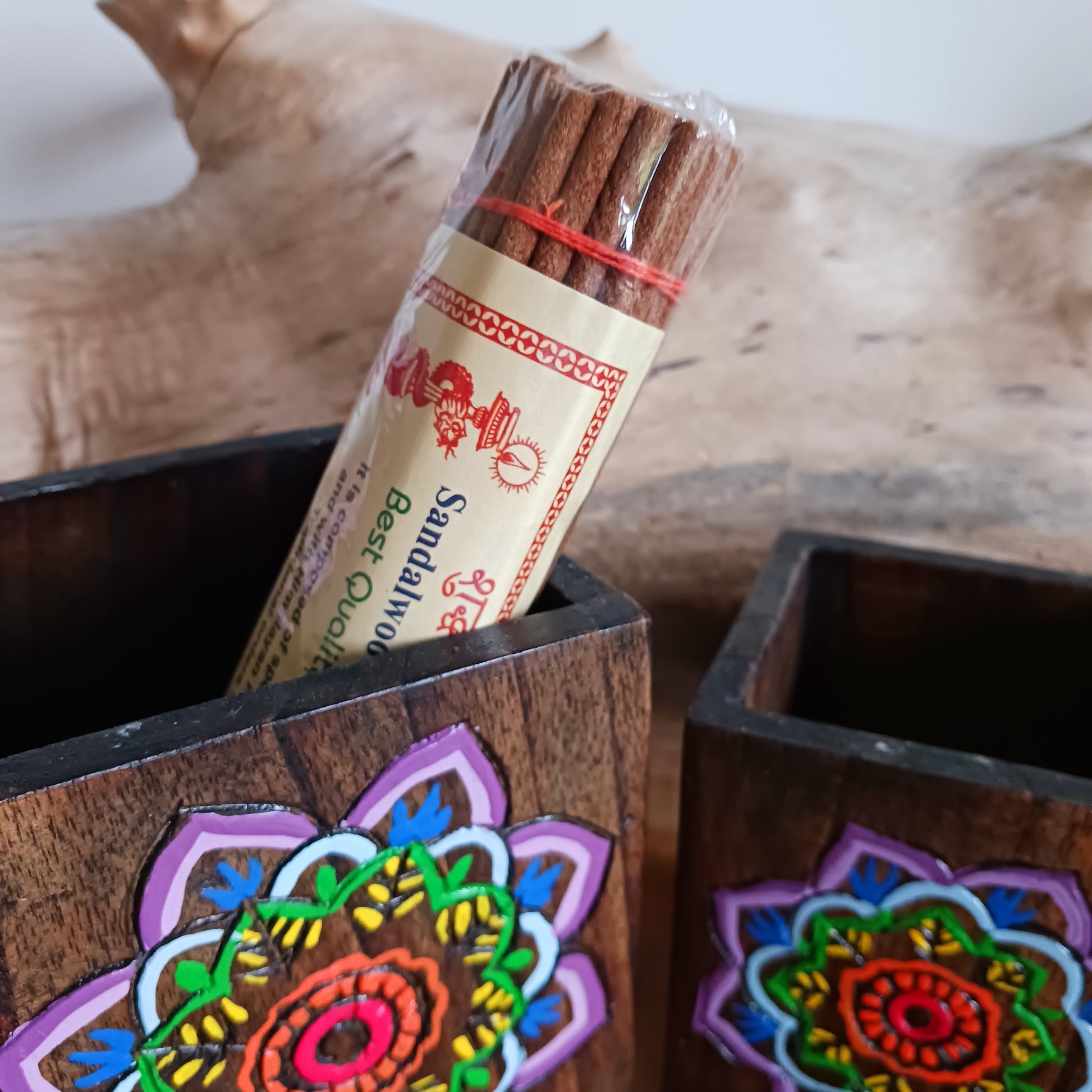 Add a burst of colour and joy to your space with this Hand Painted Mandala Wooden Pots Set, handmade in Indonesia and Fairtrade certified. Each pot is carefully painted by skilled artisans, making every set unique and full of character.