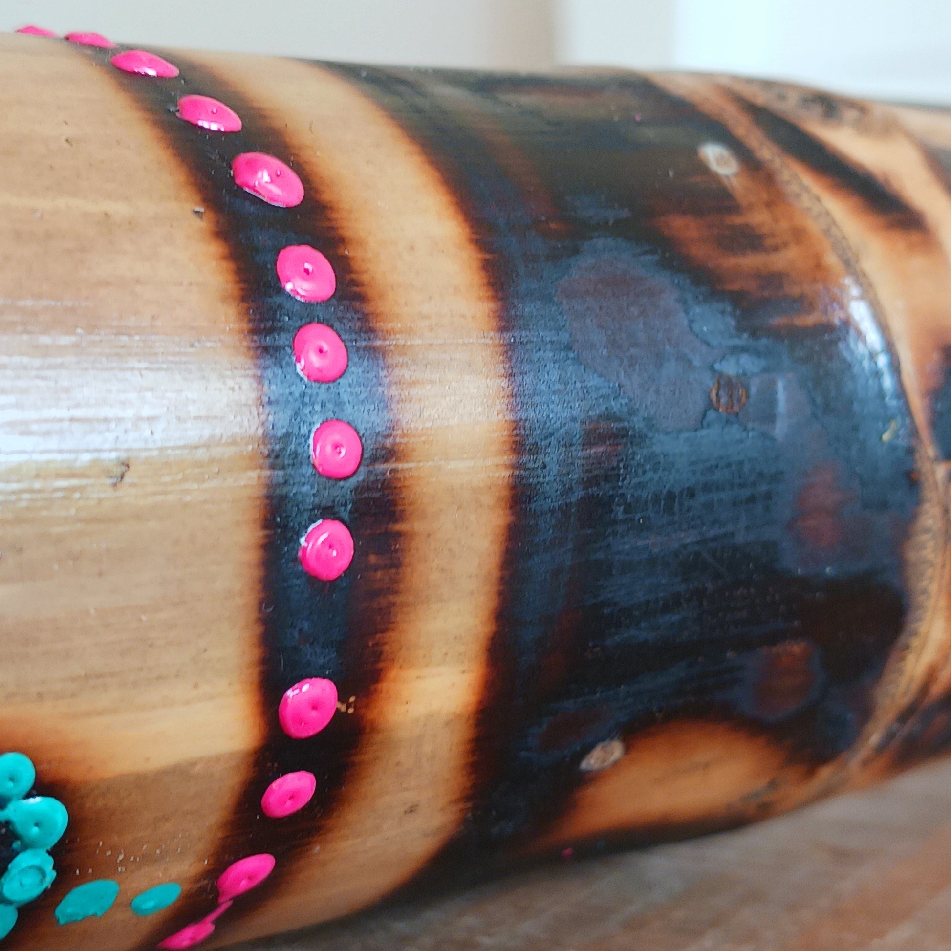Bring the soothing sound of rainfall into your home with this beautifully handcrafted bamboo rainstick. Made using a hollow length of natural bamboo, this traditional percussion instrument creates a calming rain-like sound effect that is perfect for meditation, sound healing, relaxation, music sessions, classrooms, or unique home décor.