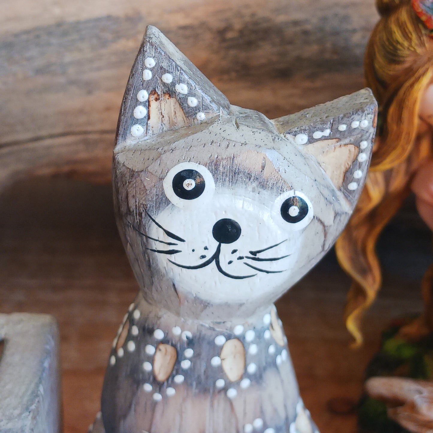 Wooden Double Cat Block Calendar