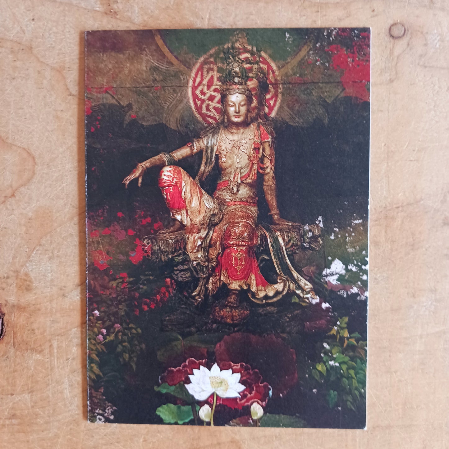 This beautiful card comes with an illustrated envelope. Each card also has faint artwork inside. There is no message inside so you can write your own.