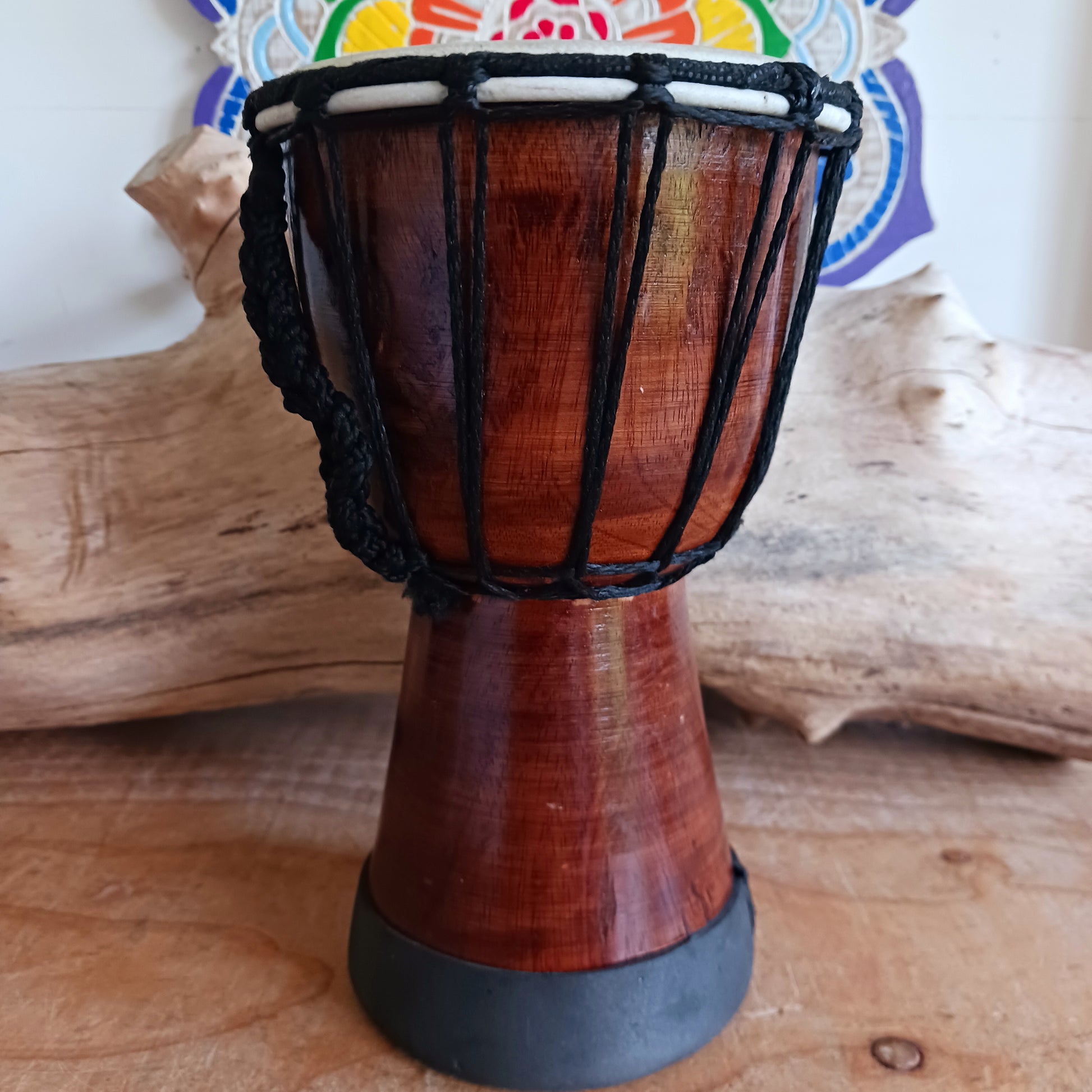 Experience the rhythm of Africa with this Handcrafted Djembe Drum featuring an Elephant design on the skin. Originating from West Africa’s Mali region, the Djembe is celebrated for its goblet shape and rich, resonant tones. Perfect for musicians, collectors, and cultural enthusiasts, this drum delivers deep bass and crisp high notes that capture the spirit of African music.