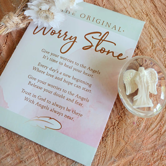 Carry this stone in your pocket or purse to use as a worry stone. As you hold this stone in your hand, imagine the Angel's calm presence surrounding you. Imagine yourself letting go of hurts or worries.