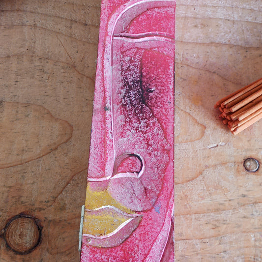 This unique incense stick holder is perfect to catch the ash from your favourite incense. It has been handmade from responsibly sourced wood and beautifully decorated with a handcarved Buddha head.