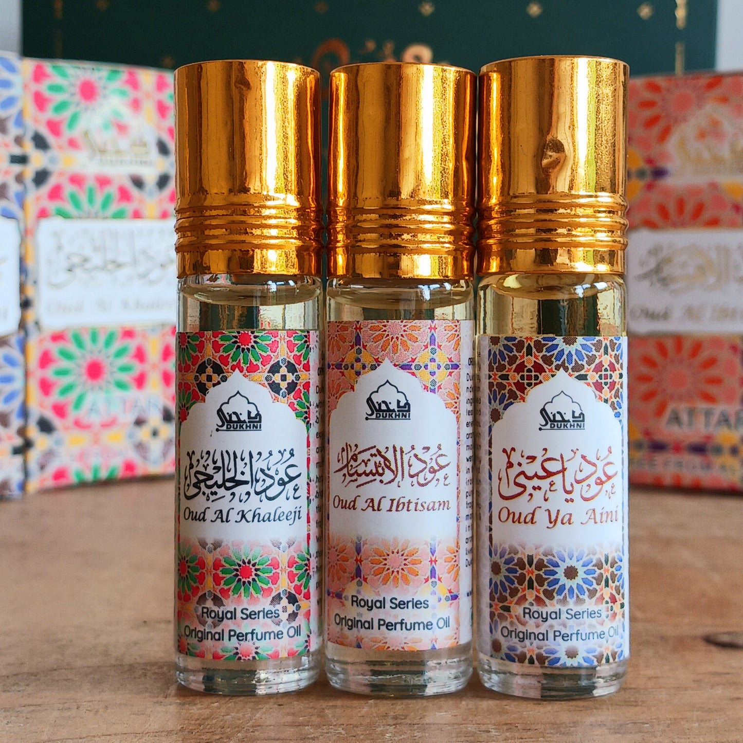 These Long-Lasting and pure Arabic Attars are 100% Alcohol-Free. Crafted with the finest quality, sustainably sourced natural ingredients, including oud, aromatic woods, exotic flowers & tree resins.