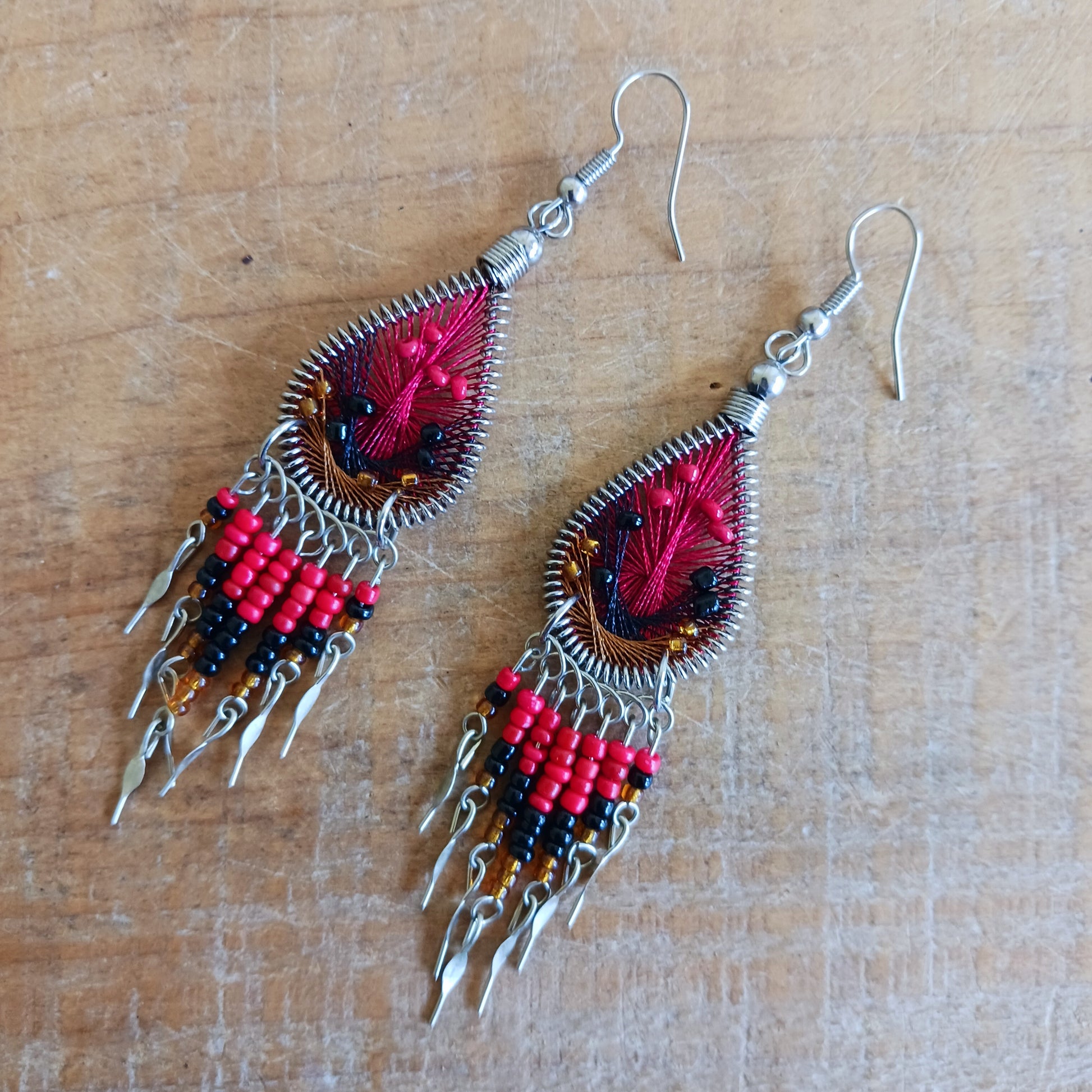 Lovingly handmade in small workshops in Peru, these colourful statement earrings are sourced from ethical, small family businesses. Traditional Peruvian patterns, colourful beads and contemporary details combine to create jewellery that is unique, individual and full of character.