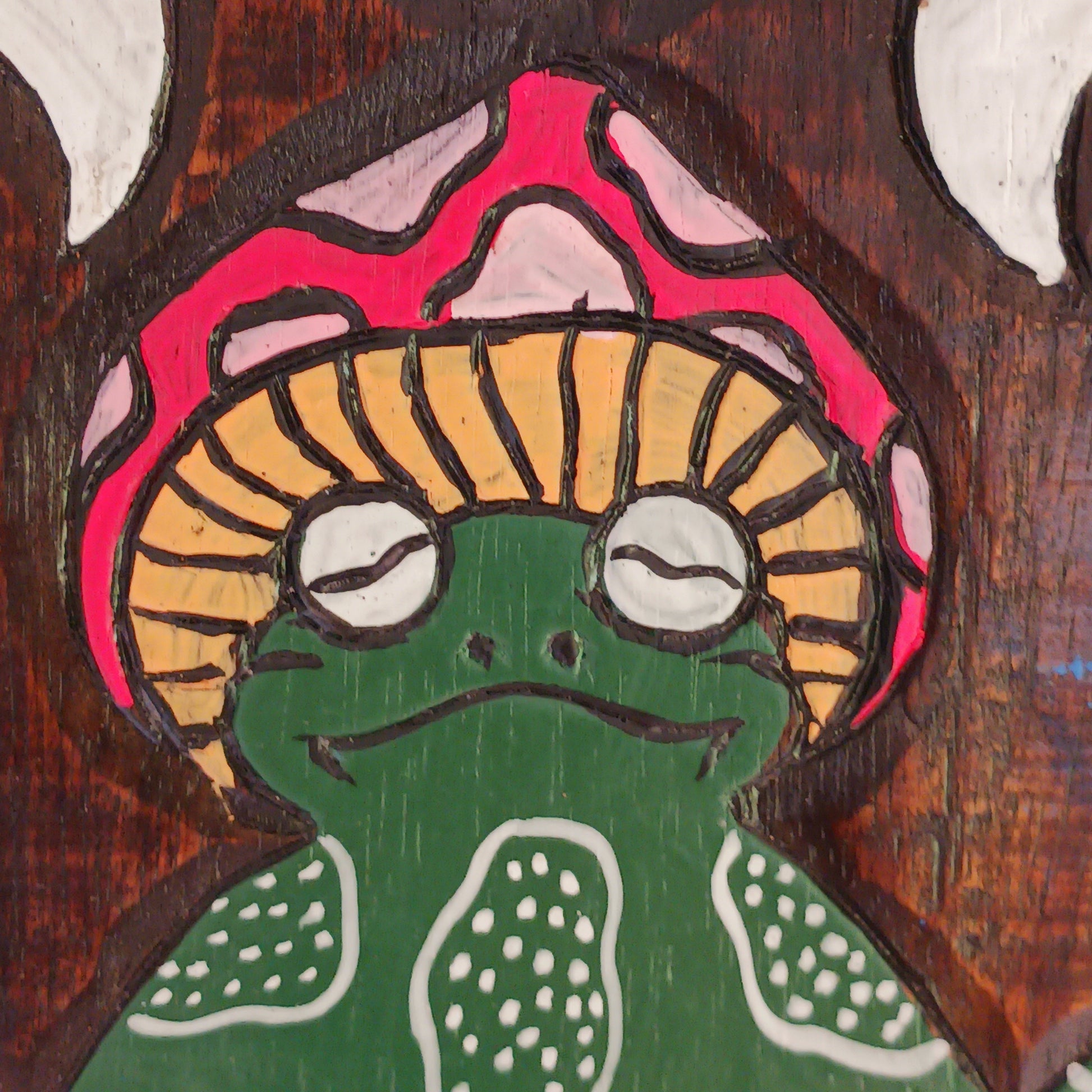 Bring a touch of fun, character, and artisan craftsmanship to your home with this Round Meditating Frog Wall Plaque, beautifully handmade by skilled artisans in Bali, Indonesia. Expertly hand carved from sustainable wood and carefully hand painted, each piece showcases unique details that celebrate traditional Balinese craftsmanship.