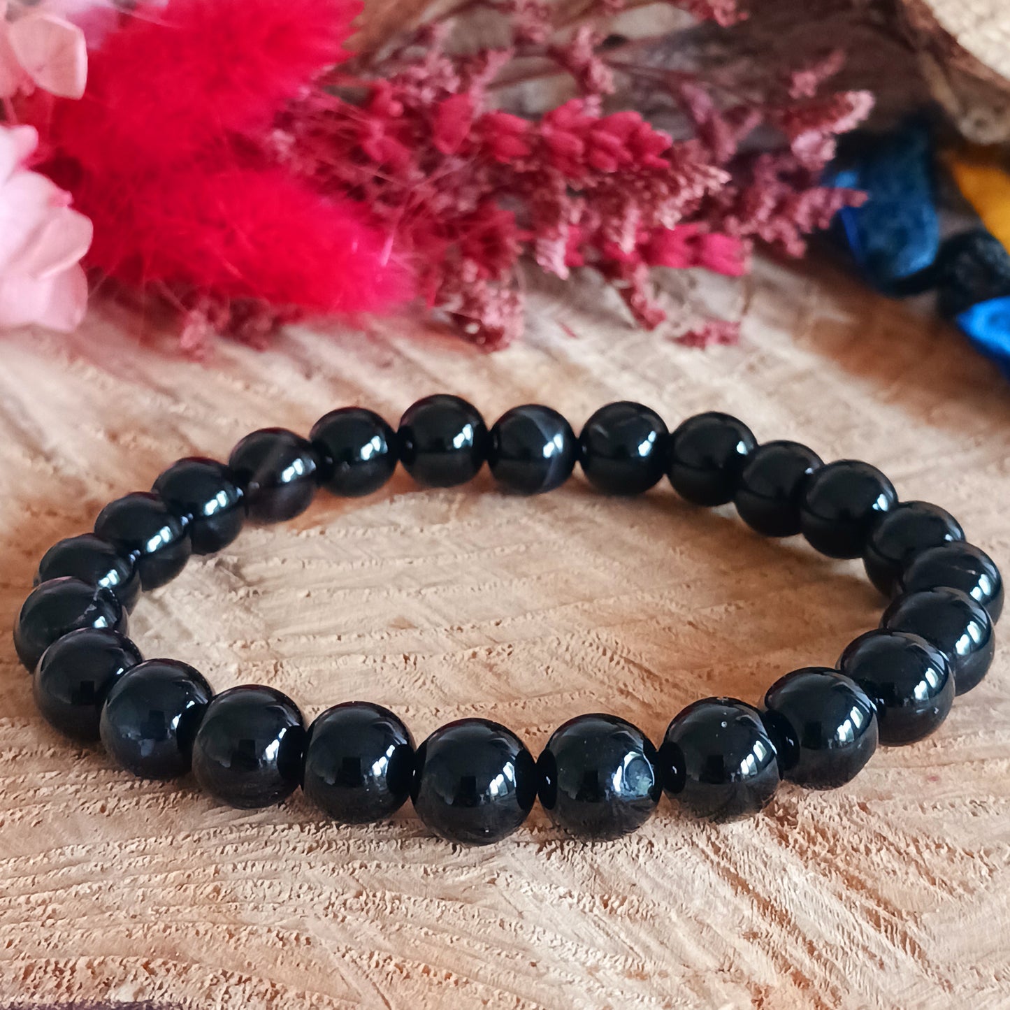 Elevate your style and spirit with this stunning Black Agate Power Bracelet. Beautifully crafted, it complements any outfit with its sleek and elegant design. More than just an accessory, Black Agate is known as the stone of protection, success, and courage. It’s believed to shield against stress, negative energy, and bad dreams—bringing calm and strength to your day.