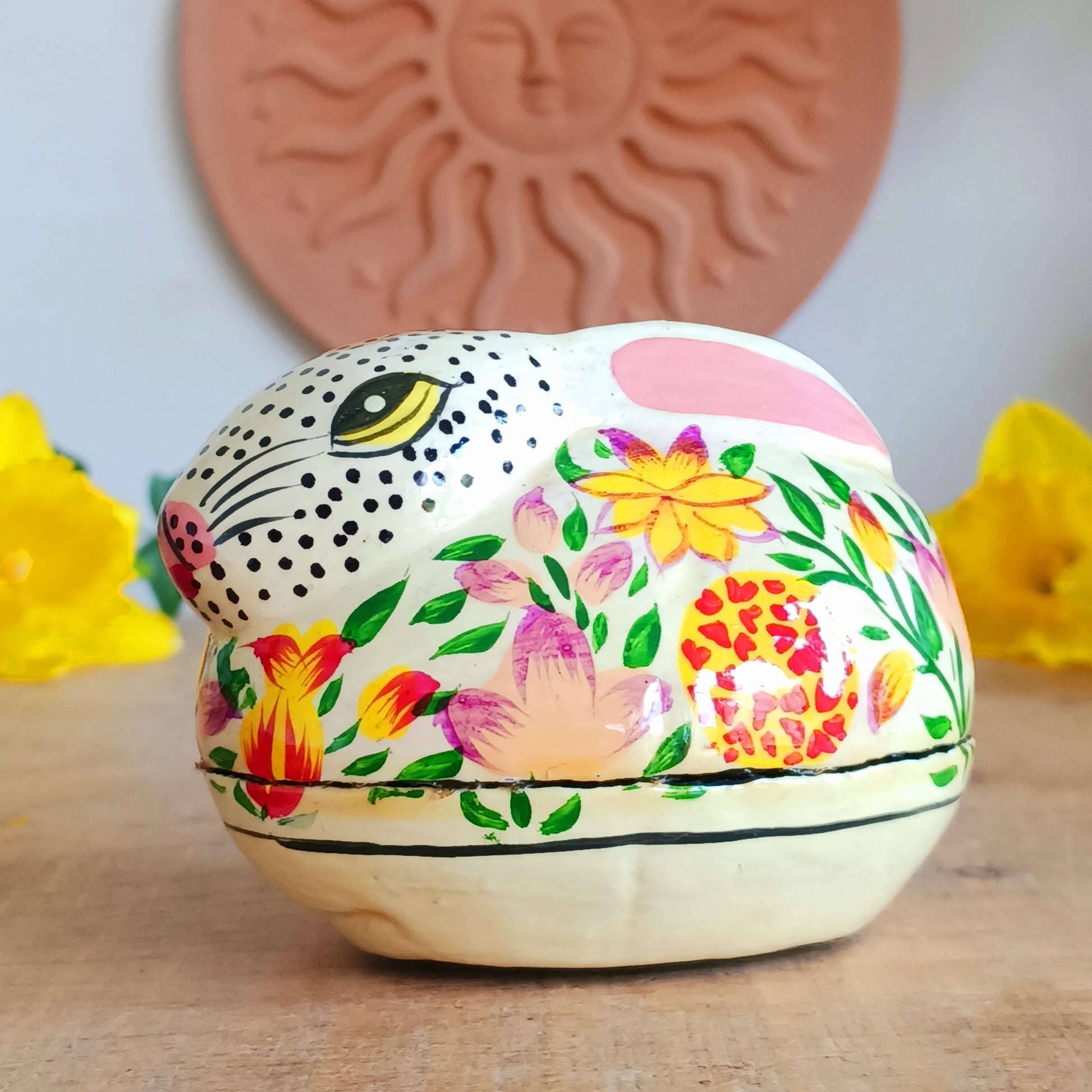 Celebrate the joy of spring with this beautifully handcrafted Floral Rabbit 2-Piece Easter Gift Box. Perfect for Easter gifting, this charming keepsake box features a delightful rabbit design, carefully hand painted with floral details and finished with a smooth glossy glaze.