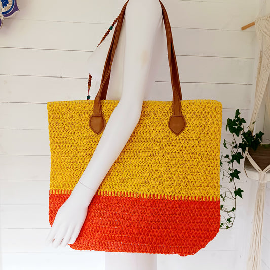 Brighten up your day with this beautifully vibrant Bazaar Bag — your perfect everyday companion. Whether you're heading to the market, beach, or gym, this spacious bag is designed to carry it all, from groceries to beach towels. It features two sturdy shoulder straps for comfort, a secure zip-top fastening to keep your items safe, and a handy interior pocket for smaller essentials. Stylish, practical, and built for daily use everywhere!