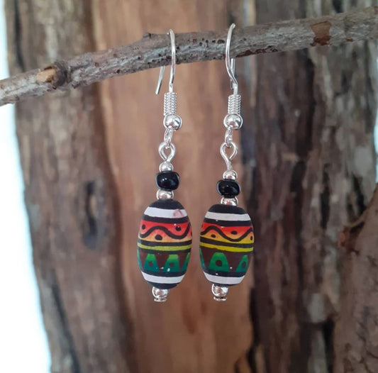 Rasta Earrings with silver plated hooks