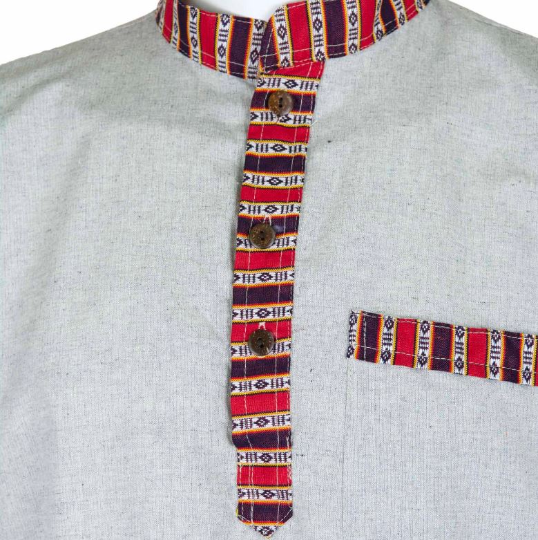 Tibetan Trim Fine Cotton Shirt