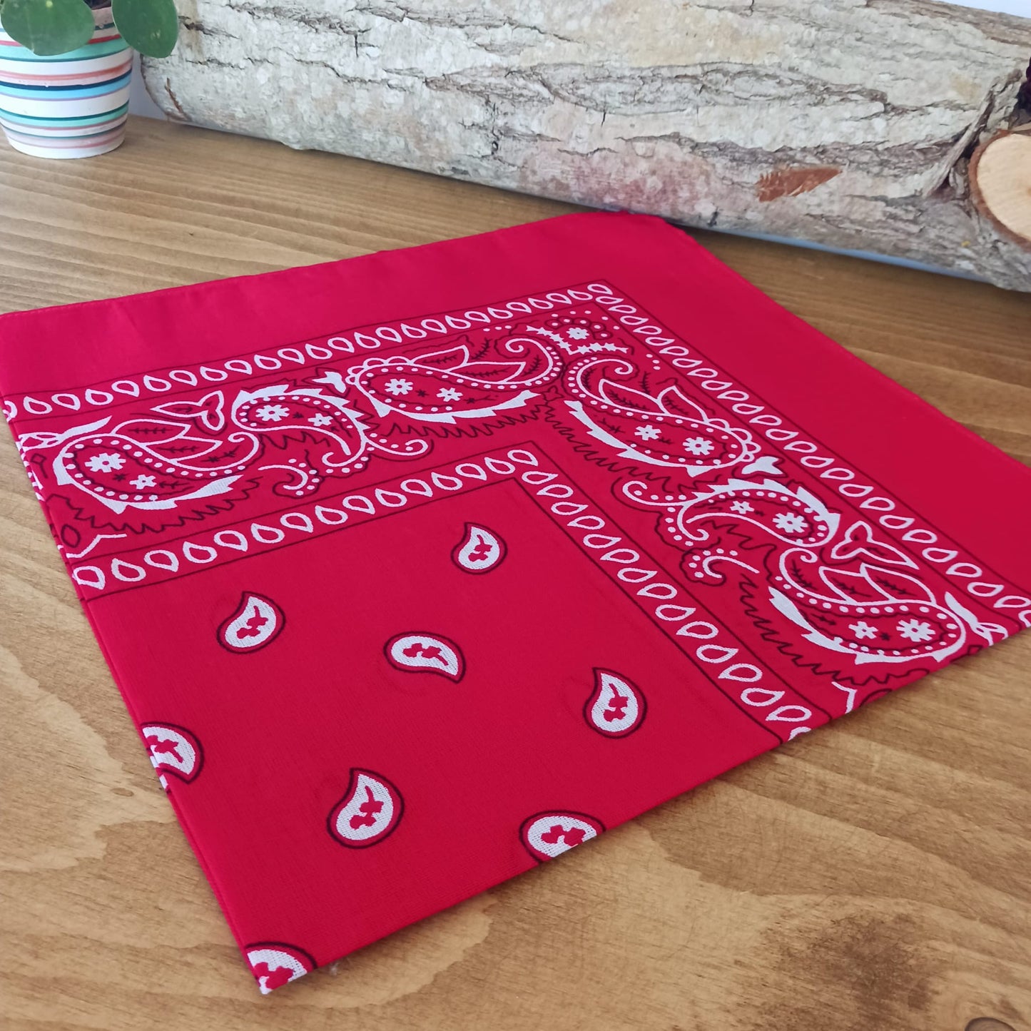 Classic Paisley Bandana | Black Red White Navy