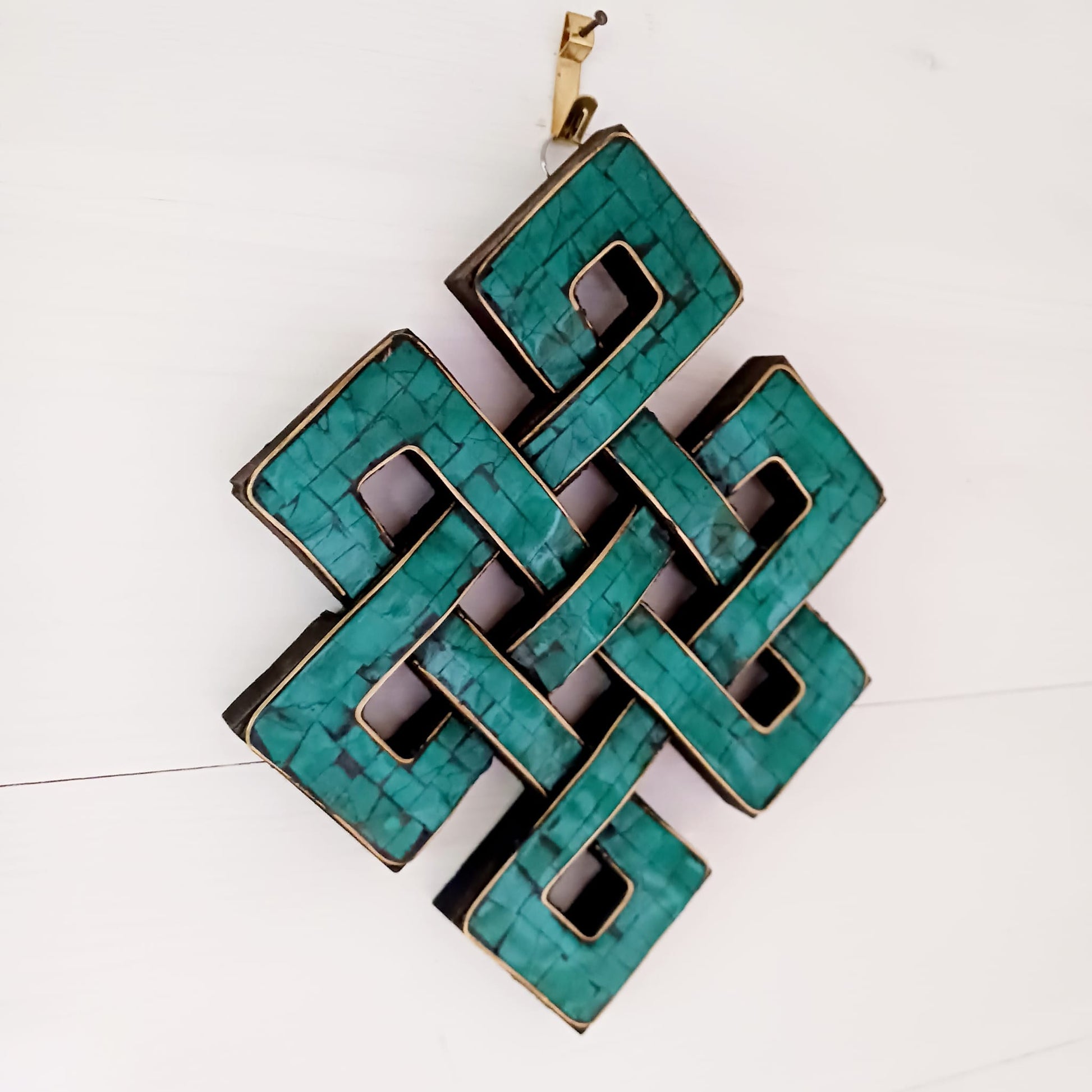 Tibetan Turquoise decorated Endless Knot