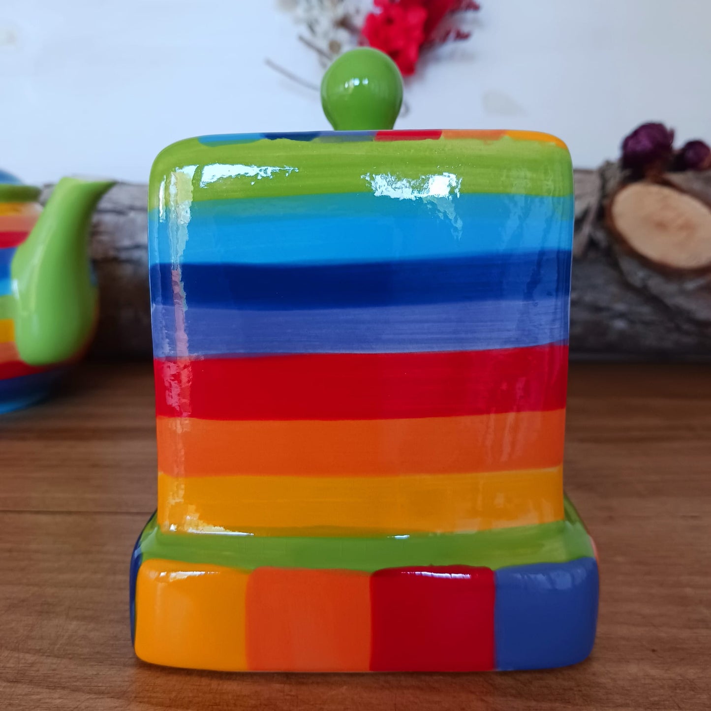 Rainbow Toast Rack | Ceramic hand painted Rainbow Kitchen Ware