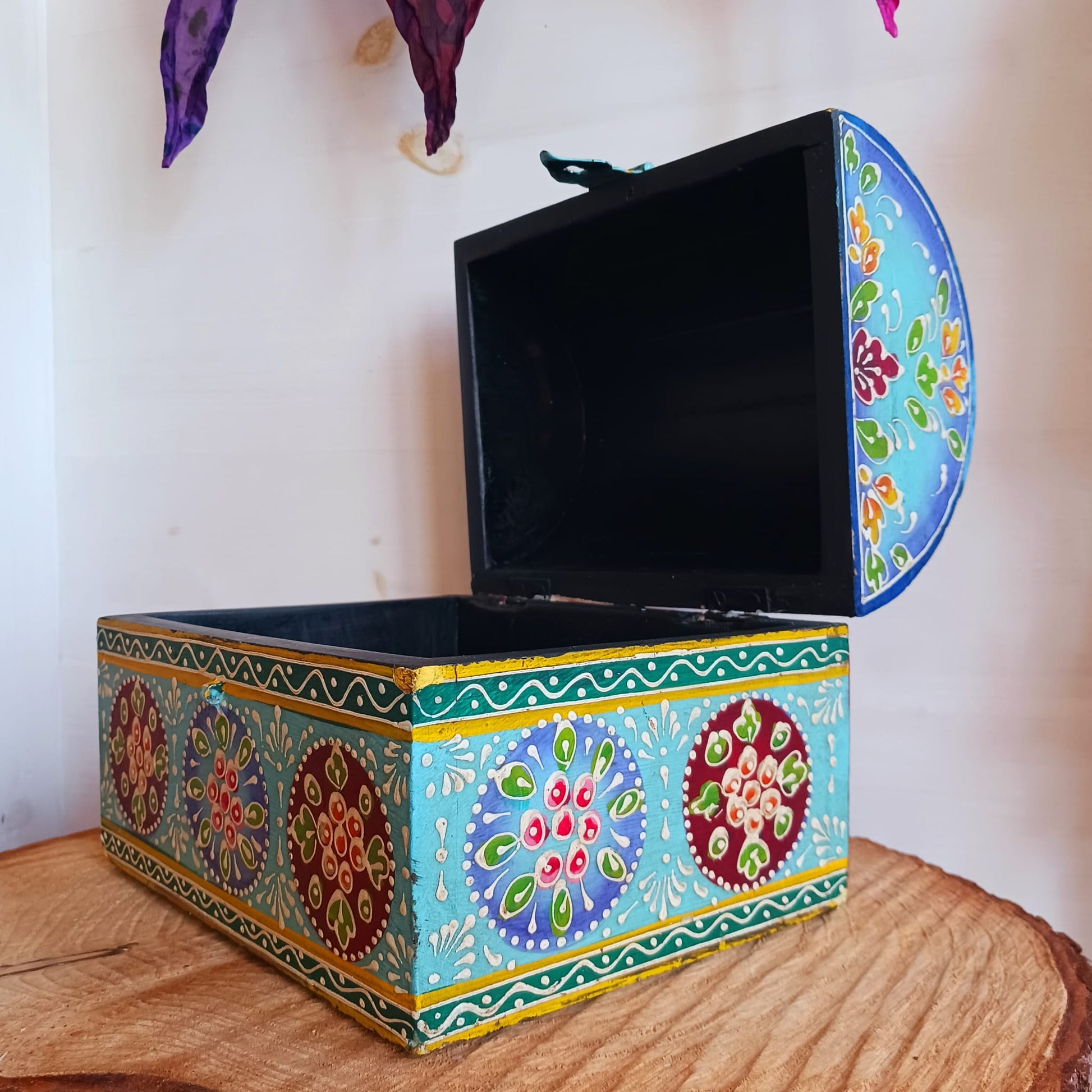 Hand painted Domed Jewellery Box | Trinket Box