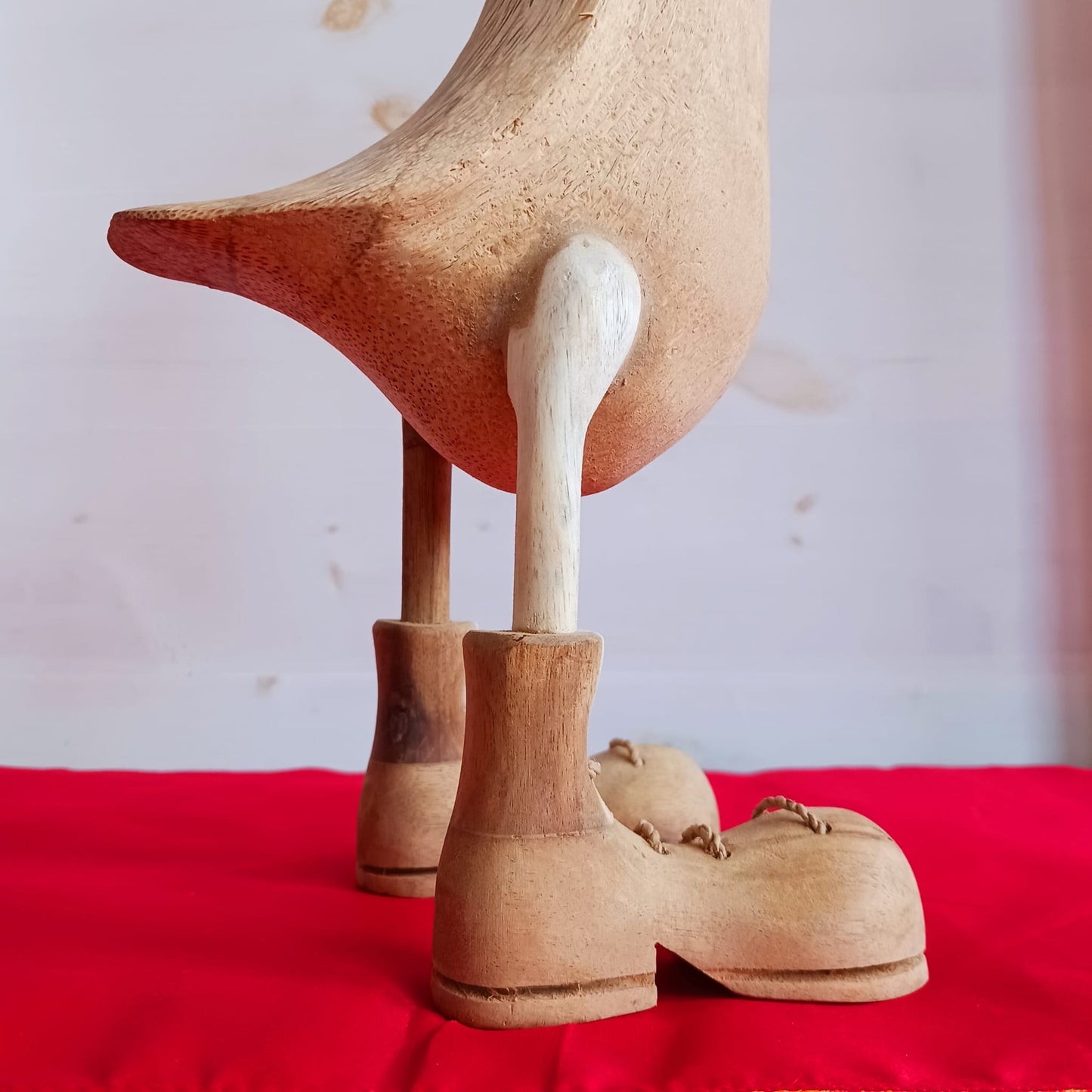 Natural Bamboo Root Duck With Boots