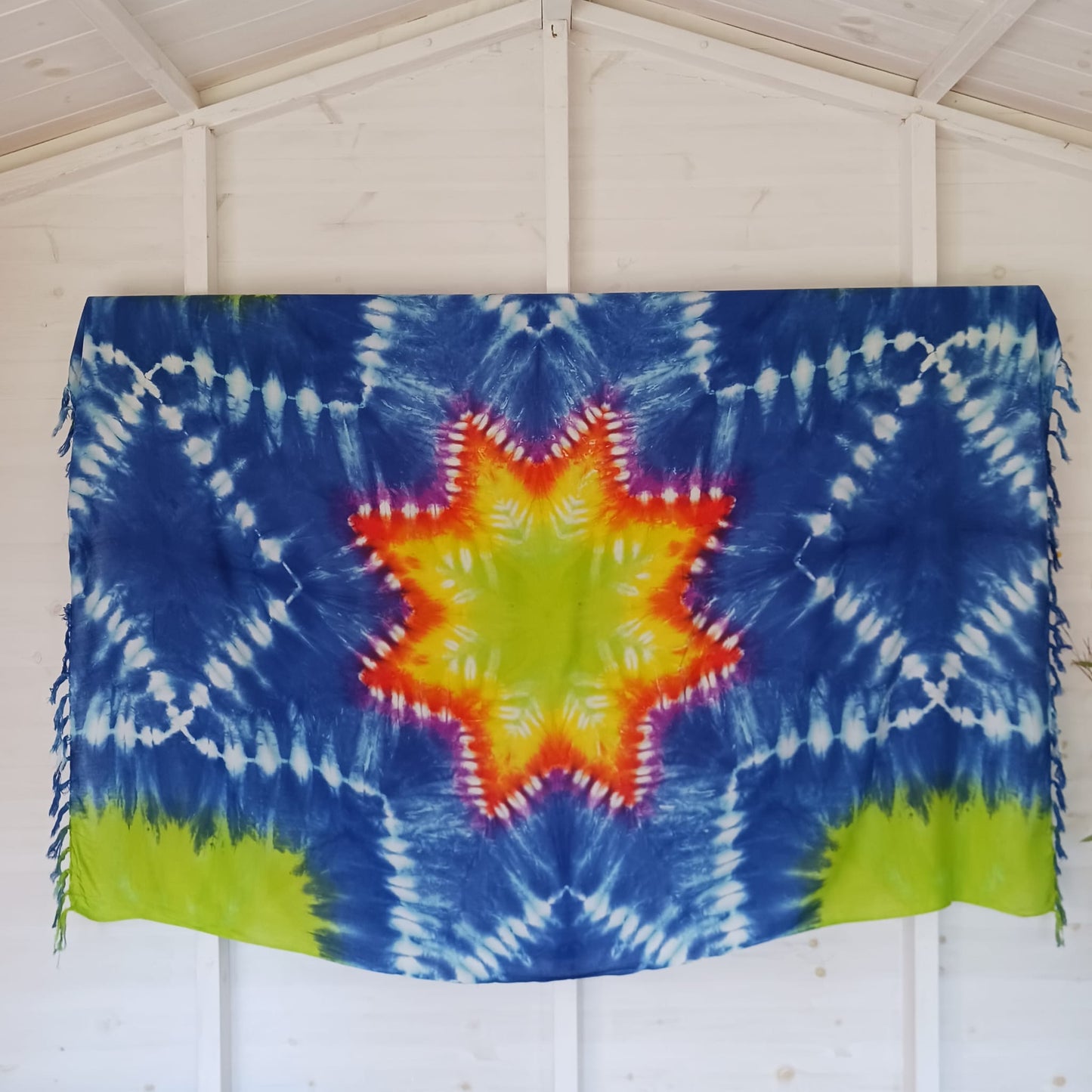 Star Tie Dye Sarong | Beach wrap cosmic Blue