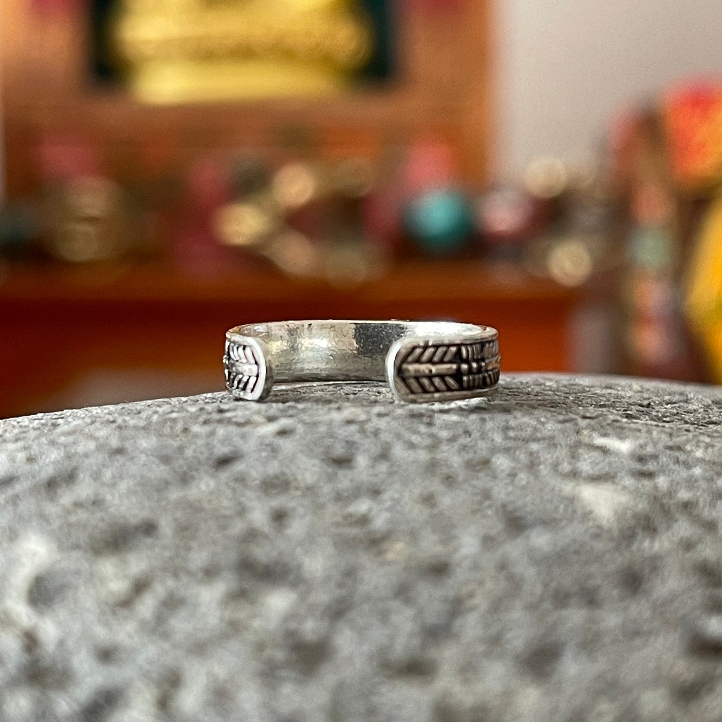 Toe Ring Turquoise Navajo Band | 925 Solid Silver Adjustable Toe Ring