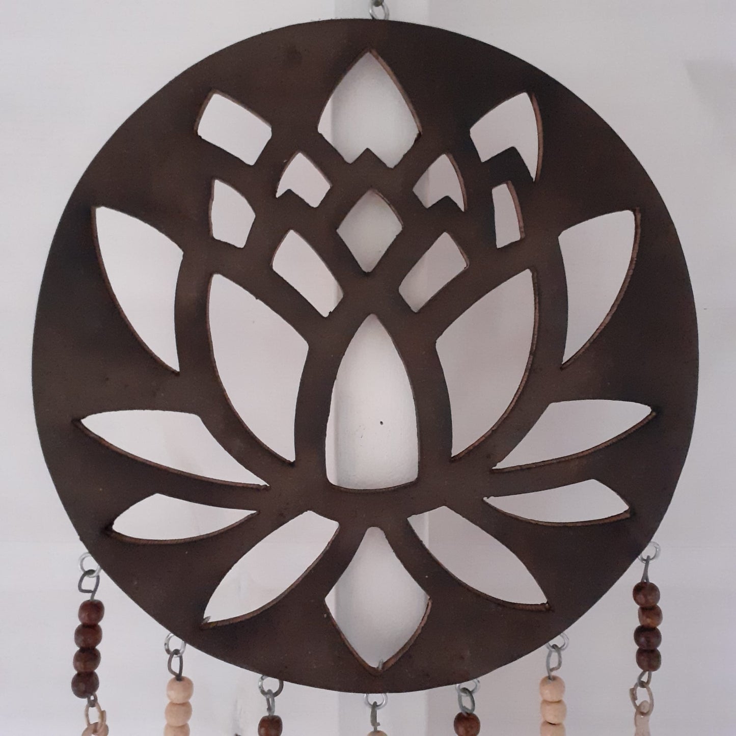 Large Lotus Flower Windchime with Indian Bells