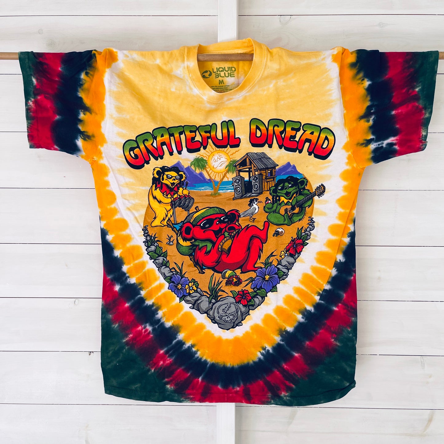 Grateful Dead Positive Vibrations Tie-Dye T-Shirt | Dead head T Shirts