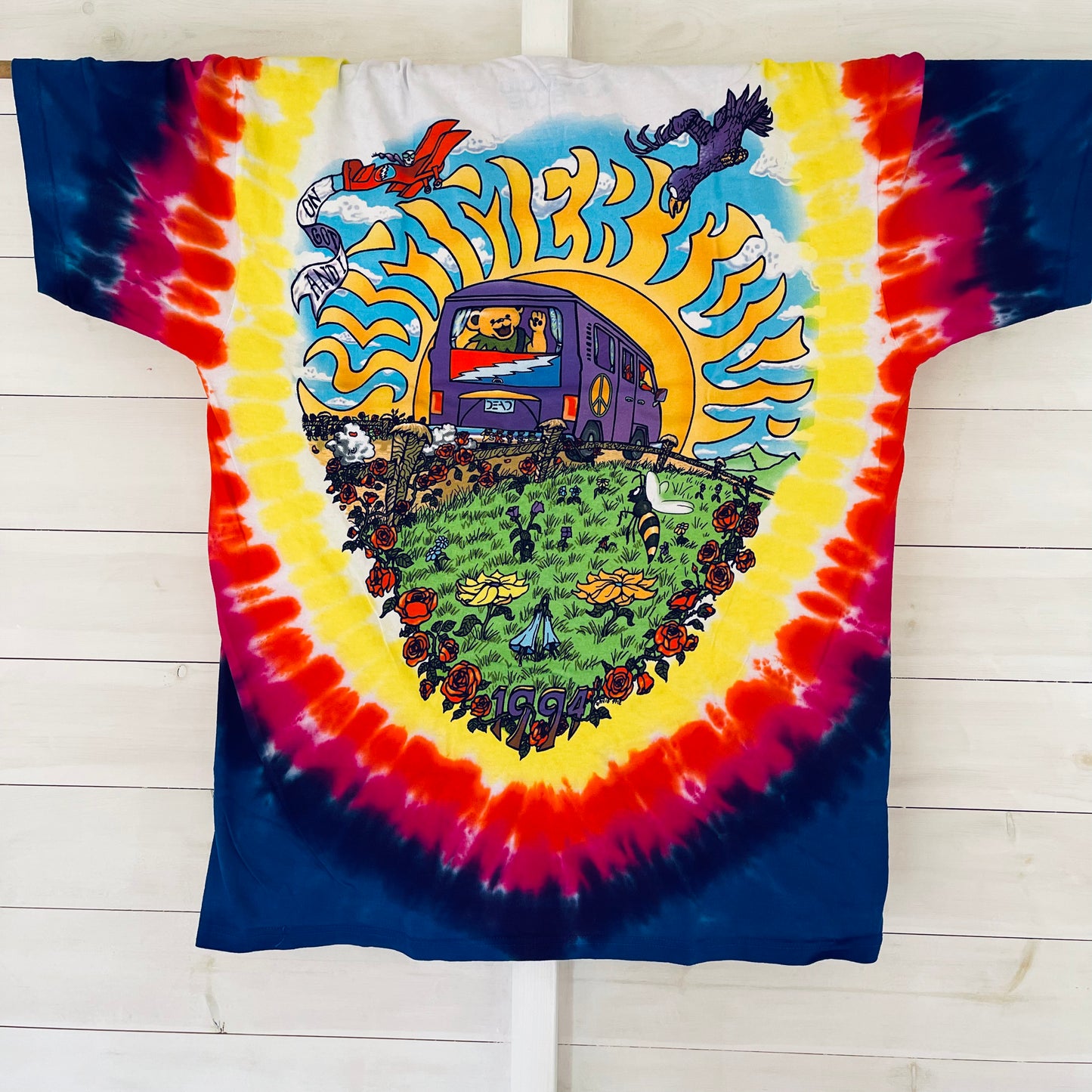 Grateful Dead Summer Tour Bus Tie-Dye T-Shirt