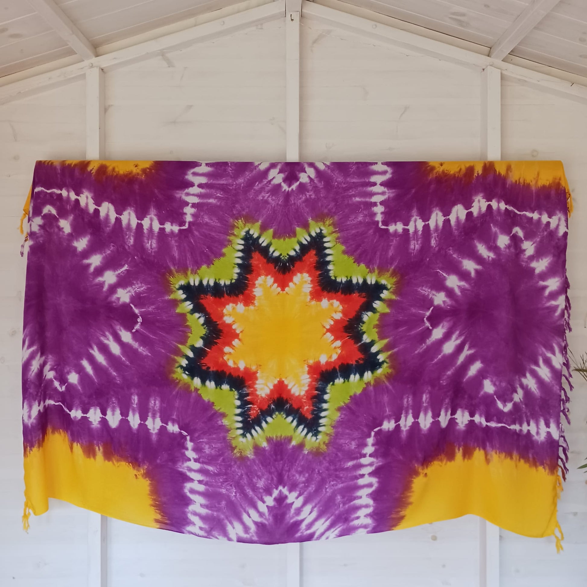 Star Tie Dye Sarong | Beach wrap cosmic Purple