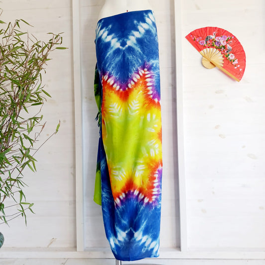 Star Tie Dye Sarong | Beach wrap cosmic Blue