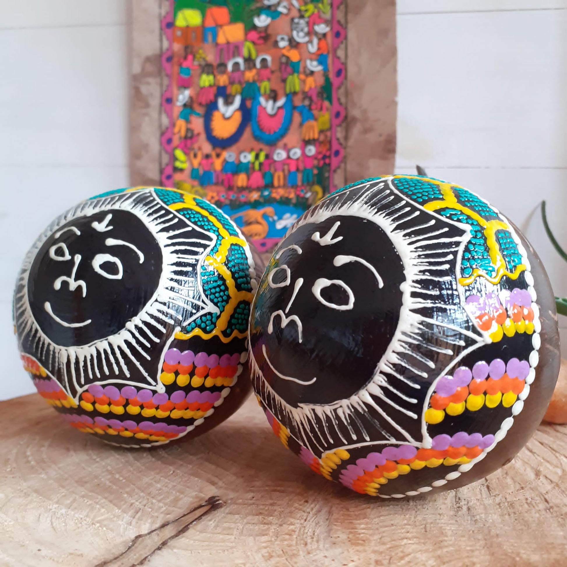 Traditional Hand painted Sun Maraca