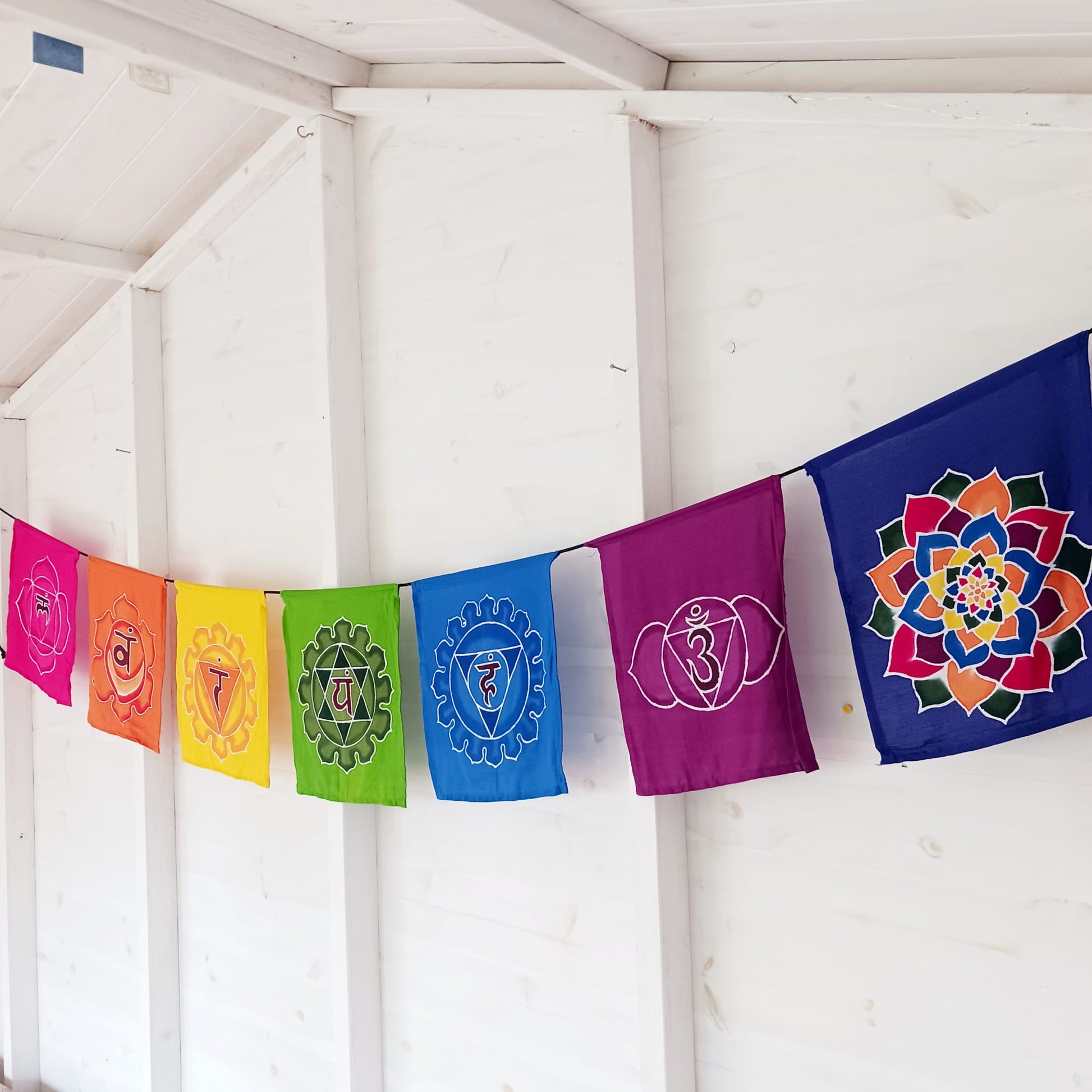 Large Chakra Prayer Flags | Rainbow Chakra Flags Yoga gifts & ideas