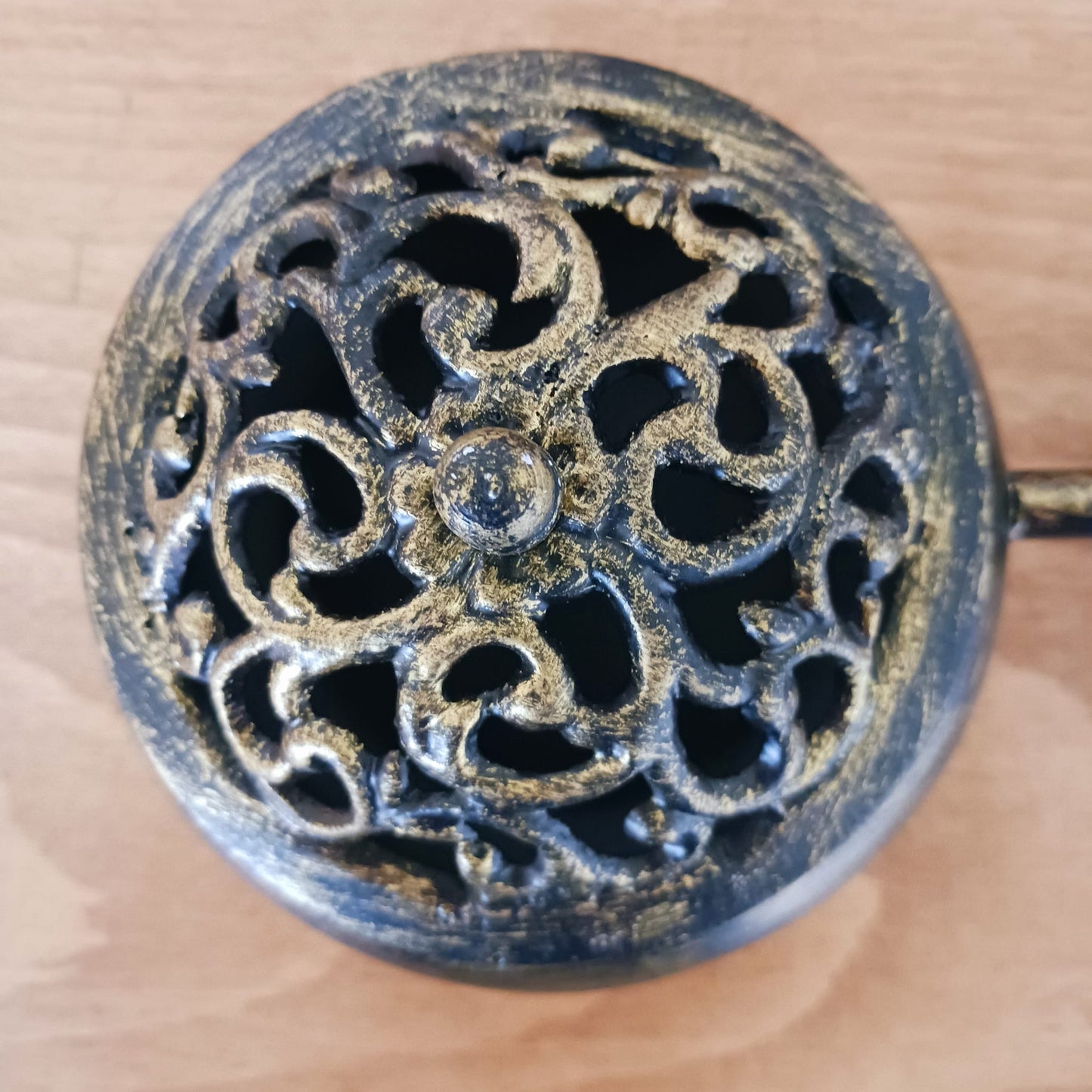 Ornate Iron Incense Burner with Handle | Charcoal Burner