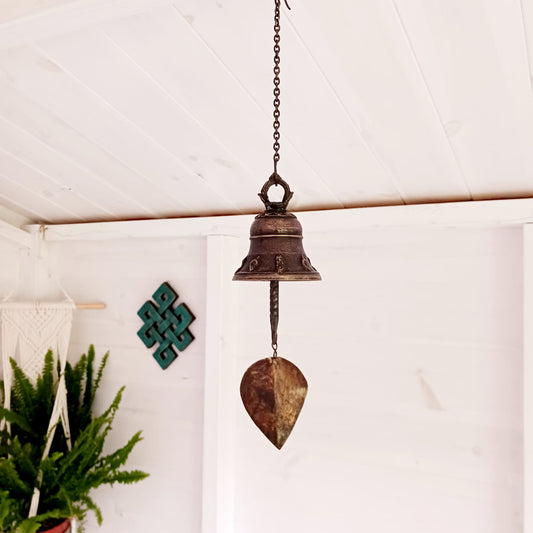 Decorated Tibetan Bodhi Leaf Bell